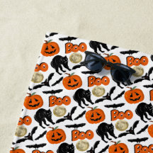 Pumpkin De Gato E Desenho De Lua Do Halloween Boo