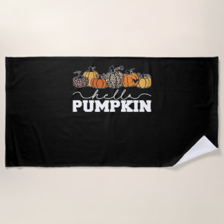 Toalha De Praia Pumpkin Leopard Fall Women Fall Cute Autumn Season