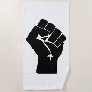 Toalha De Praia Punho Negro Levantado - Protesto de Resistência