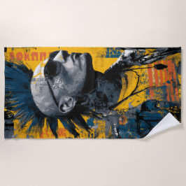 Toalha De Praia Punk Irokesenfrisur Mohawk Street Art
