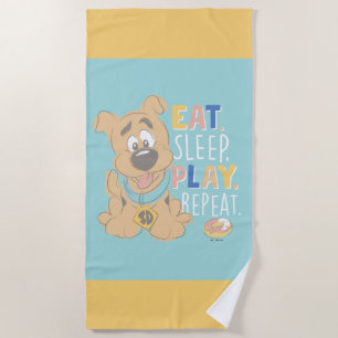 Toalha De Praia Puppy Scooby-Doo "Coma, Dorme, Jogue, Repita"