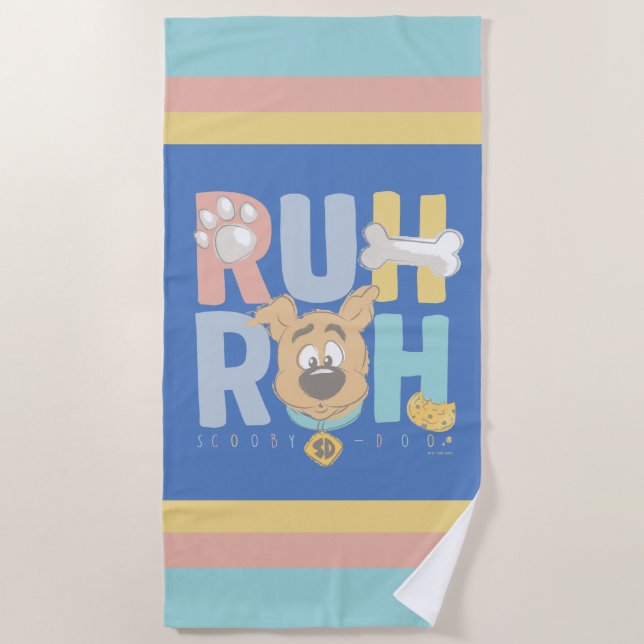 Toalha De Praia Puppy Scooby-Doo "Ruh Roh" (Frente)