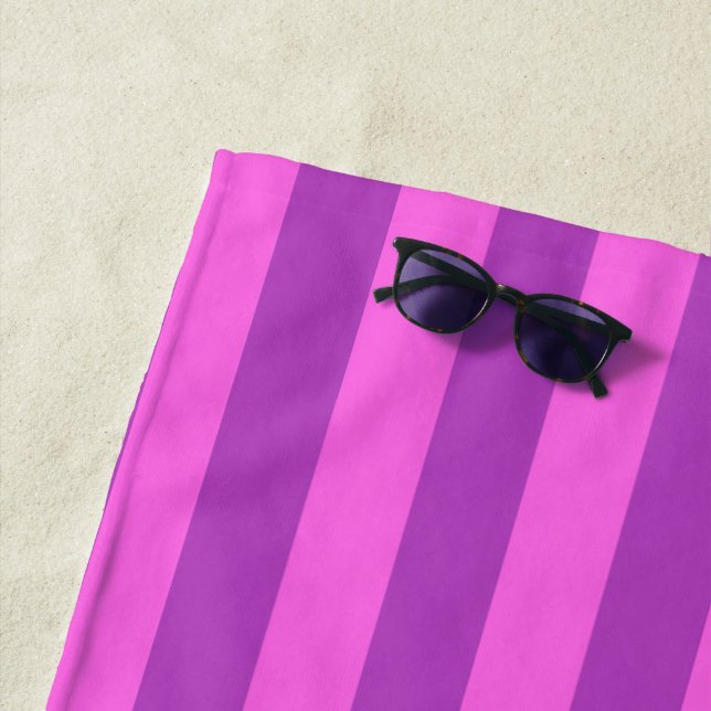 Toalha De Praia Purple Two Tone Stripes  (In Situ)