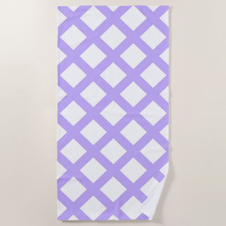 Toalha De Praia Purple White Checker Diamond Pattern