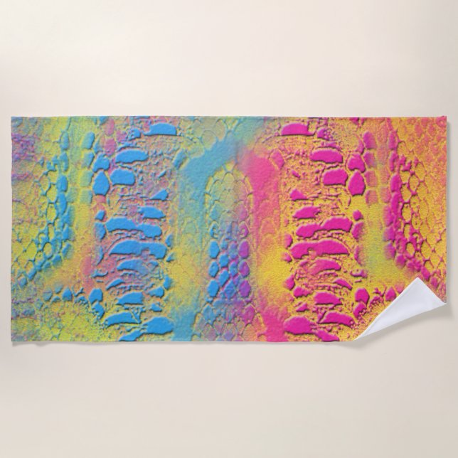 Toalha De Praia PYTHON - fractal decorativo moderno - (Frente)