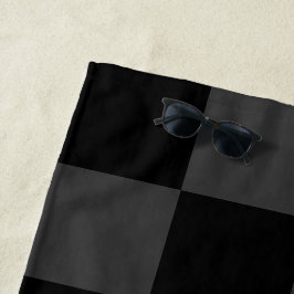 Toalha De Praia Quadro de verificação preto clássico e Enfumaçado 