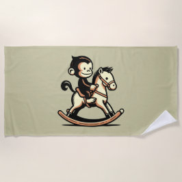 Toalha De Praia Qualquer Macaco Colorido No Cavalo Rocco