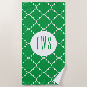 Toalha De Praia Quatrefoil Chic Monogrammed Beach Towel