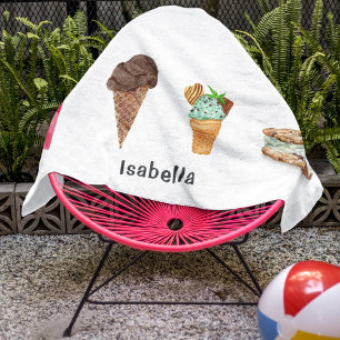 Toalha De Praia Quatro Sorvetes Personalizados