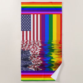 Toalha De Praia Rainbow American Flag LGBT Support Beach Towers