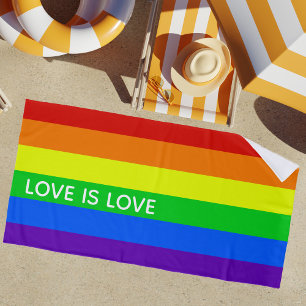 Toalha De Praia Rainbow Love é Love Orgulho gay LGBTQ Beauful