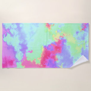 Toalha De Praia Rainbow Paint Splatter