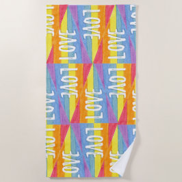 Toalha De Praia Rainbow Pride Love Beach Towel