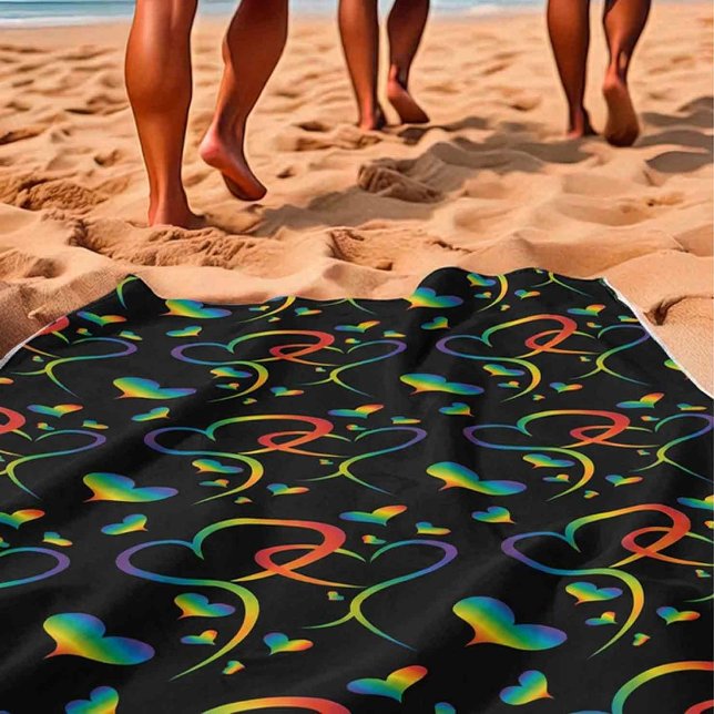 Toalha De Praia Rainbow Pride Valentine  (Criador carregado)
