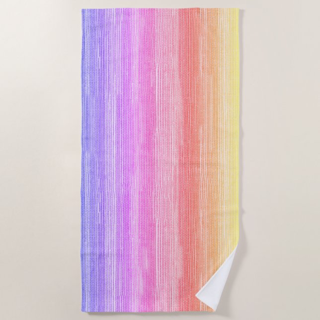 Toalha De Praia Rainbow Seagrass Tropical Neon Beach Towel (Frente)
