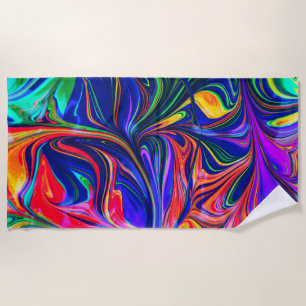 Toalha De Praia Rainbow Swirl Trippy Glow Stick