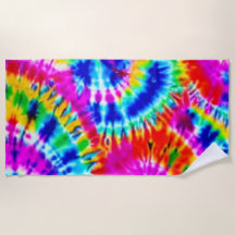 Rainbow Tie Dye Beach Towel