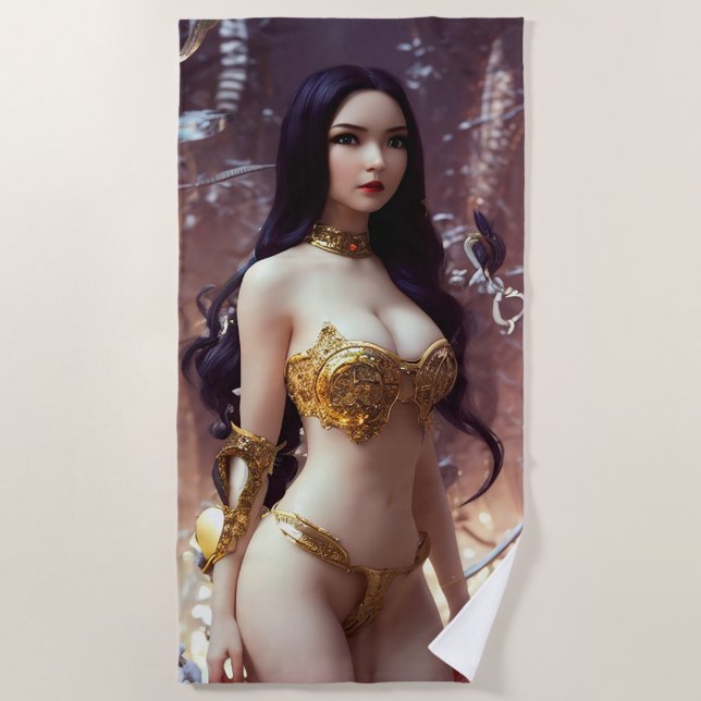 Toalha De Praia rainha da vampira guerreira Beach Towel (Frente)