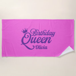 Toalha de Praia Rainha de Aniversário