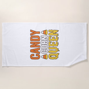 Toalha De Praia Rainha do Candy Corn Design de Camiseta Vintage de