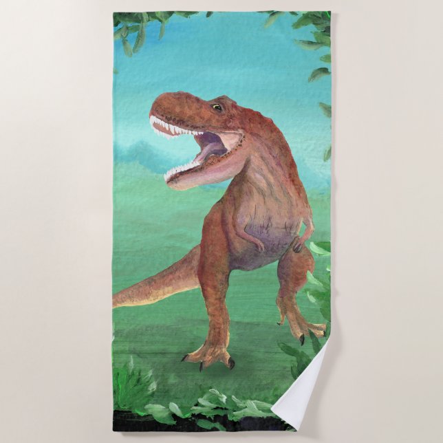 Toalha De Praia Raízes de Dinossauro T-Rex (Frente)