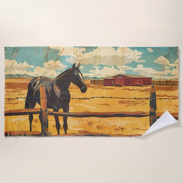 Toalha De Praia Rancho Tranquilo Beach Towel (Frente)