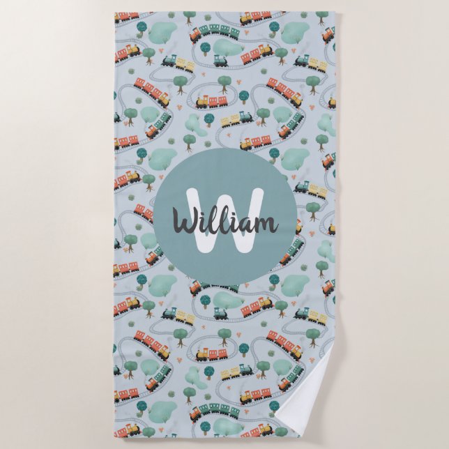 Toalha De Praia Rapazes, Viagem de comboio azul (Frente)