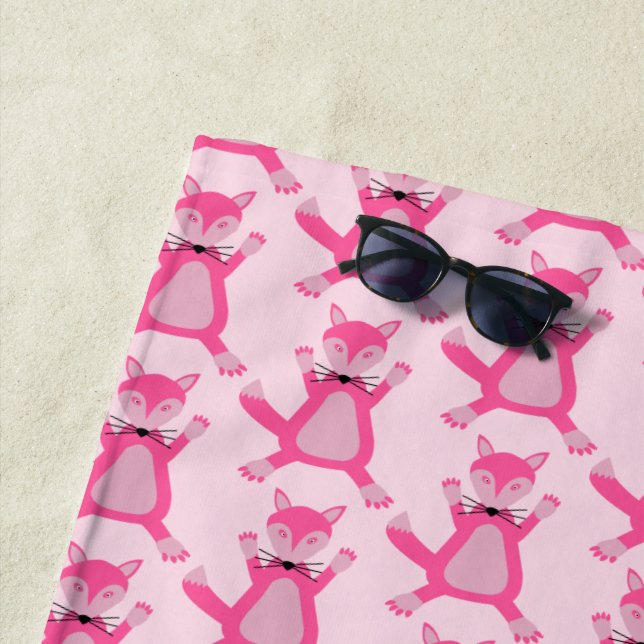 Toalha De Praia Raposa-Bebê Rosa bonito Patterada (In Situ)