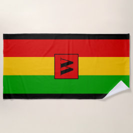 Toalha De Praia Rasta Flag Coloured Striped Monogram Reggae
