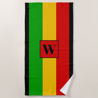 Toalha De Praia Rasta Flag Coloured Striped Monogram Reggae