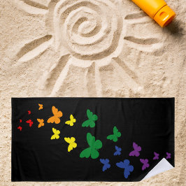 Toalha De Praia Rastreamento da Borboleta Arco-Íris LGBTQ