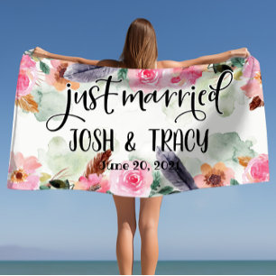 Toalha De Praia Recém-Casados, Acessórios de Casamento, Acessórios