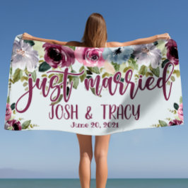 Toalha De Praia Recém-Casados Noiva e Noivo Casamento Personalizad