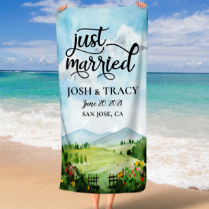 Toalha De Praia Recém-Casados, Senhor e Senhora, Recém-Casados, Lu