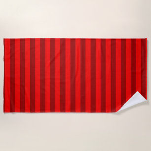 Toalha De Praia Red and Maroon Stripes Design