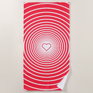 Toalha De Praia Red Beach Towel com Heart