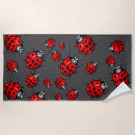 Toalha De Praia Red Black Ladybugs Beach Towel