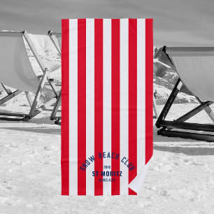 Toalha De Praia Red Cabana Strike Winter Snow Club Beach
