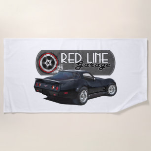 Toalha De Praia Red Garage Black Vette
