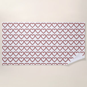 Toalha De Praia Red Gemstone Art, Ruby Heart Gemstone Beach Towel