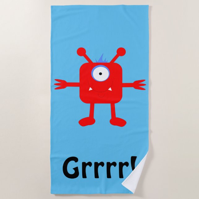 Toalha De Praia Red Monster - Beach Blanket (Frente)