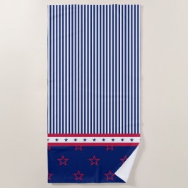 Toalha De Praia Red White Blue Patriotic Stars Stripes Beach Tower