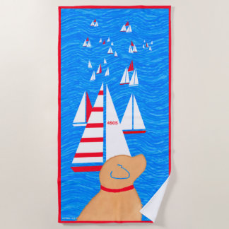 Toalha De Praia Regatta Day Yellow Dog Beach Towel