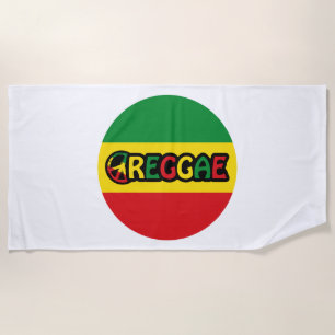 Toalha De Praia Reggae design com cores de sinalizador reggae