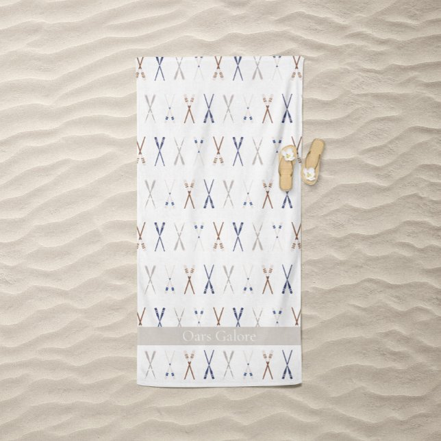 Toalha De Praia Remos de Barco Galore Branco  (Oars Galore White Beach Towel)