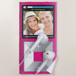 Toalha De Praia Reprodutor de MP3 com Foto e Nome da Música Person