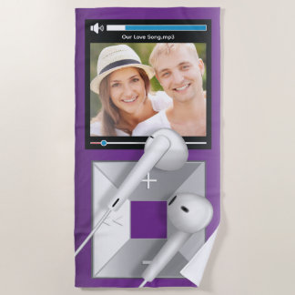 Toalha De Praia Reprodutor de MP3 com Foto e Nome da Música Person