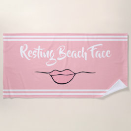 Toalha De Praia Resting Beach Face "Lábios" Pink Beach Towel