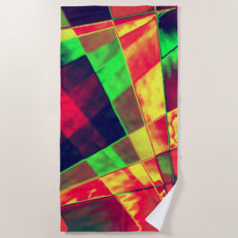 Toalha De Praia Retângulos e quadrados coloridos inclinados