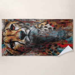 Toalha De Praia Retrato Artístico do Cheetah Street com Grafite Ur